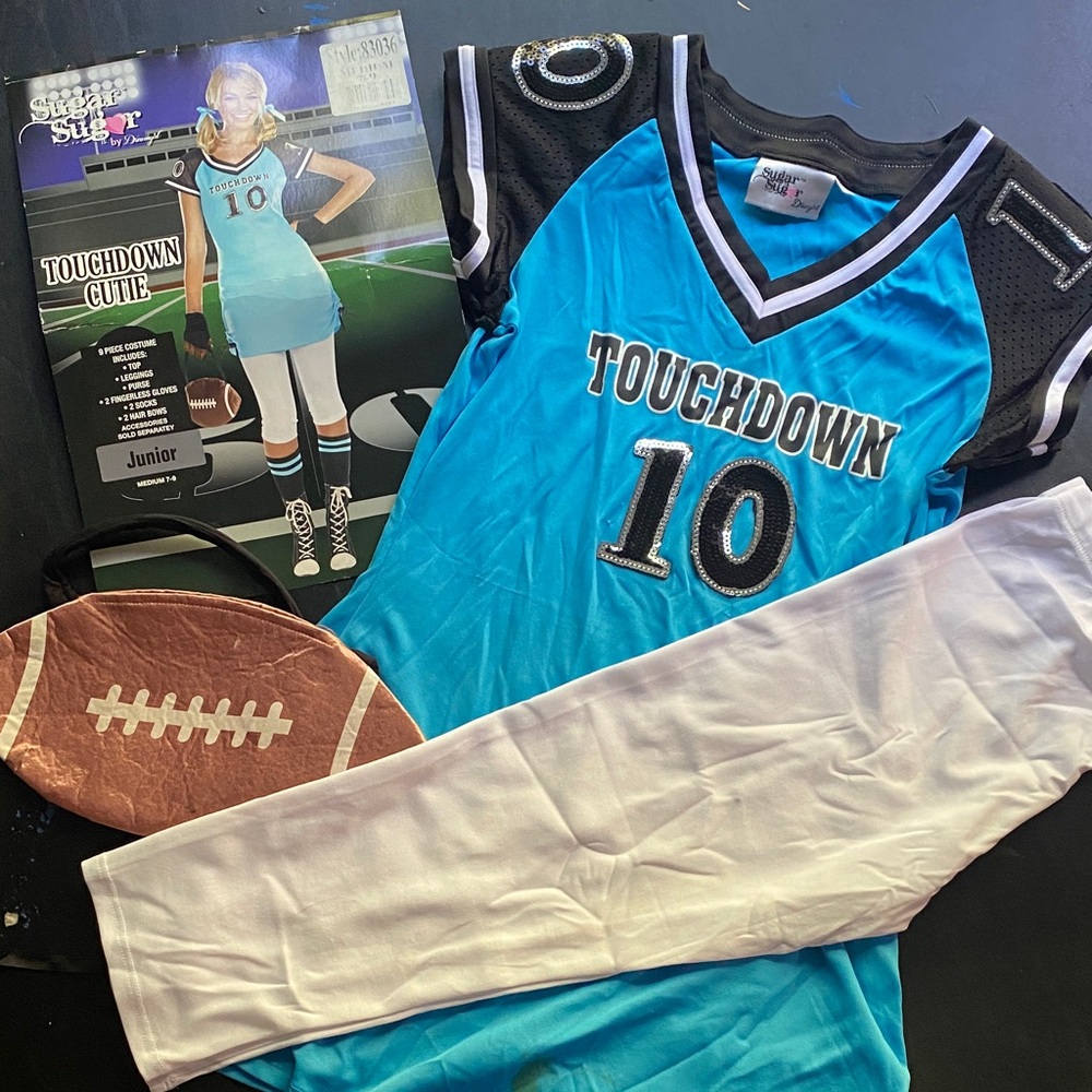 Touchdown cutie football cheer cheerleader Halloween costume Junior medium 7 9